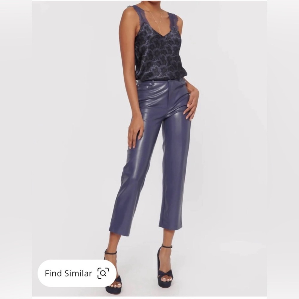 Cami NYC Hanie Vegan Leather Pants in Night Shadow Blue Size 2